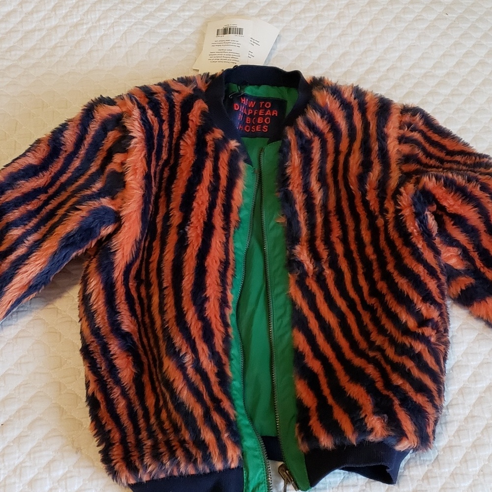 NWT Bobo Choses sz 4-5 Hypnotized Faux Fur Jacked